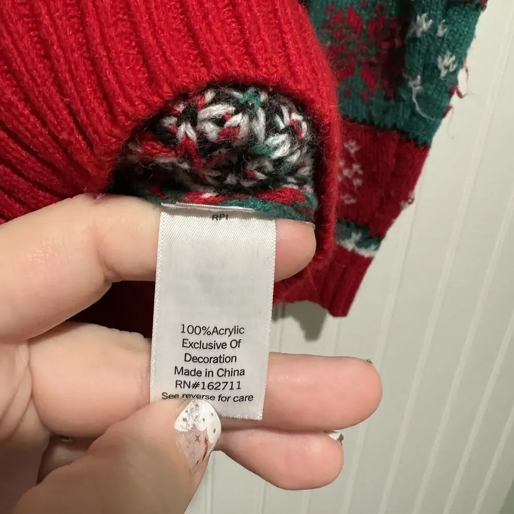 Celebrate Together Cow Christmas Sweater Front Pocket Ugly Christmas Sweater S - Picture 5 of 6